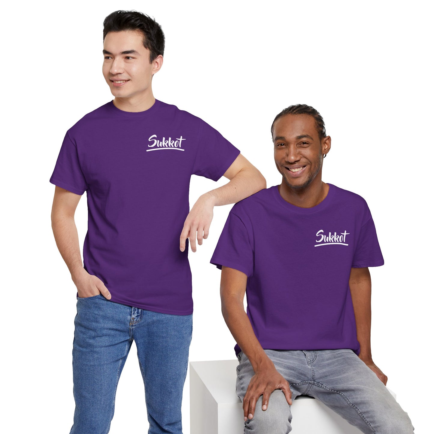 Sukkot (White Font) - Unisex Heavy Cotton Tee