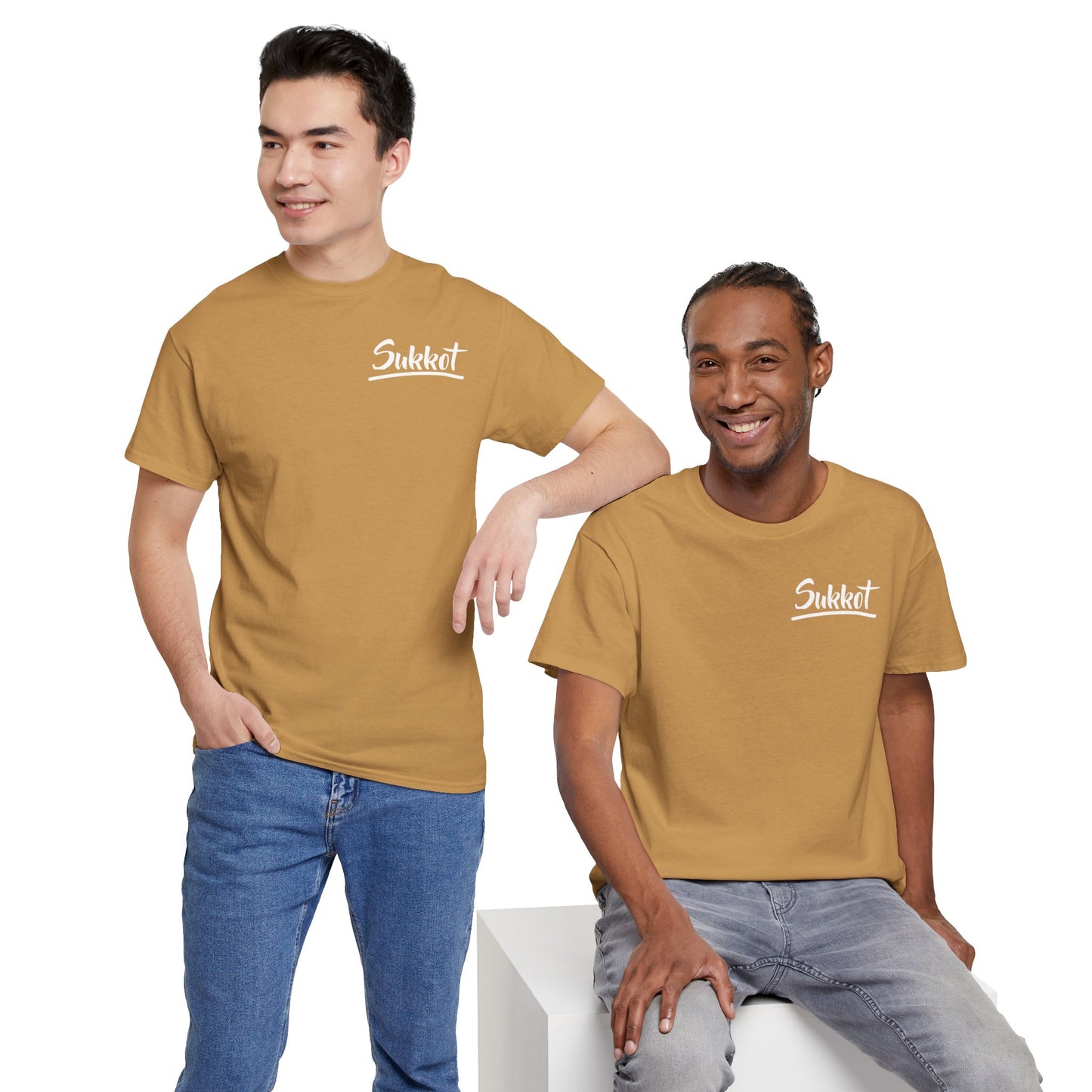 Sukkot (White Font) - Unisex Heavy Cotton Tee