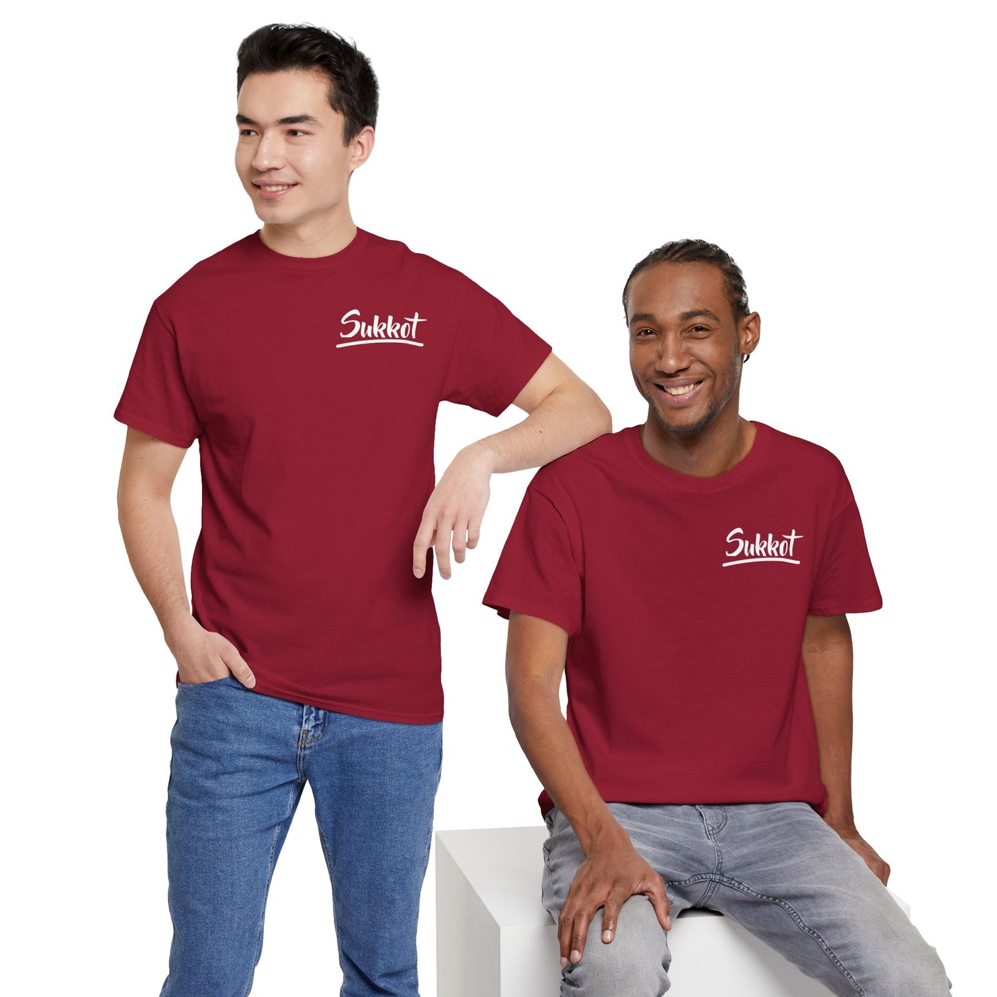 Sukkot (White Font) - Unisex Heavy Cotton Tee