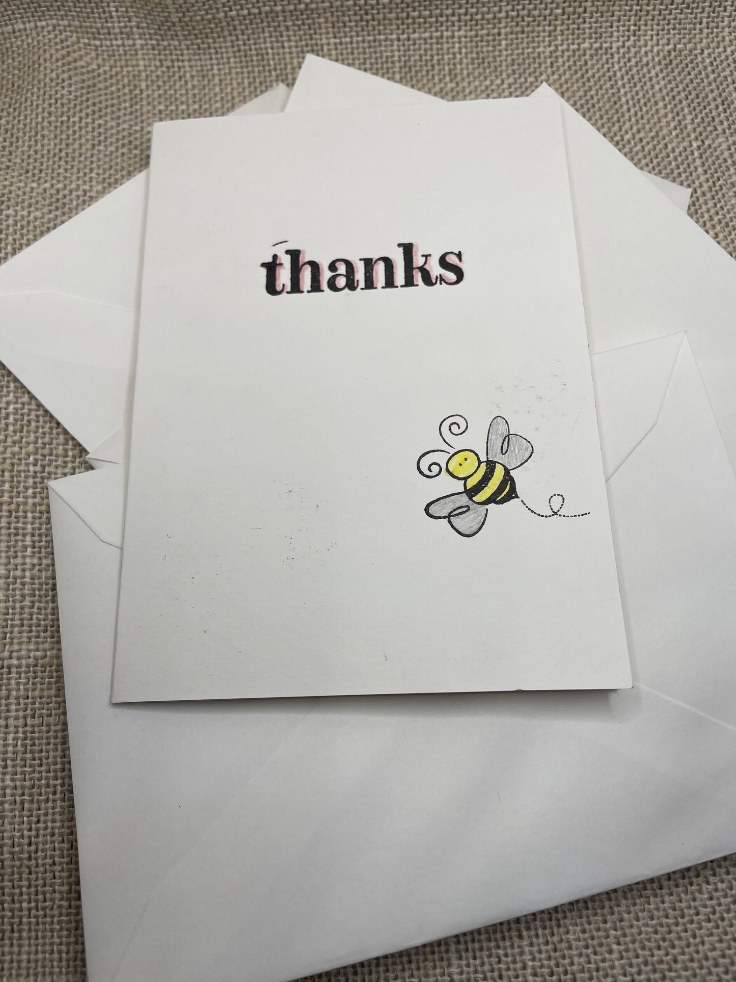 Handcrafted Blank Thank You Cards (Set of 5)