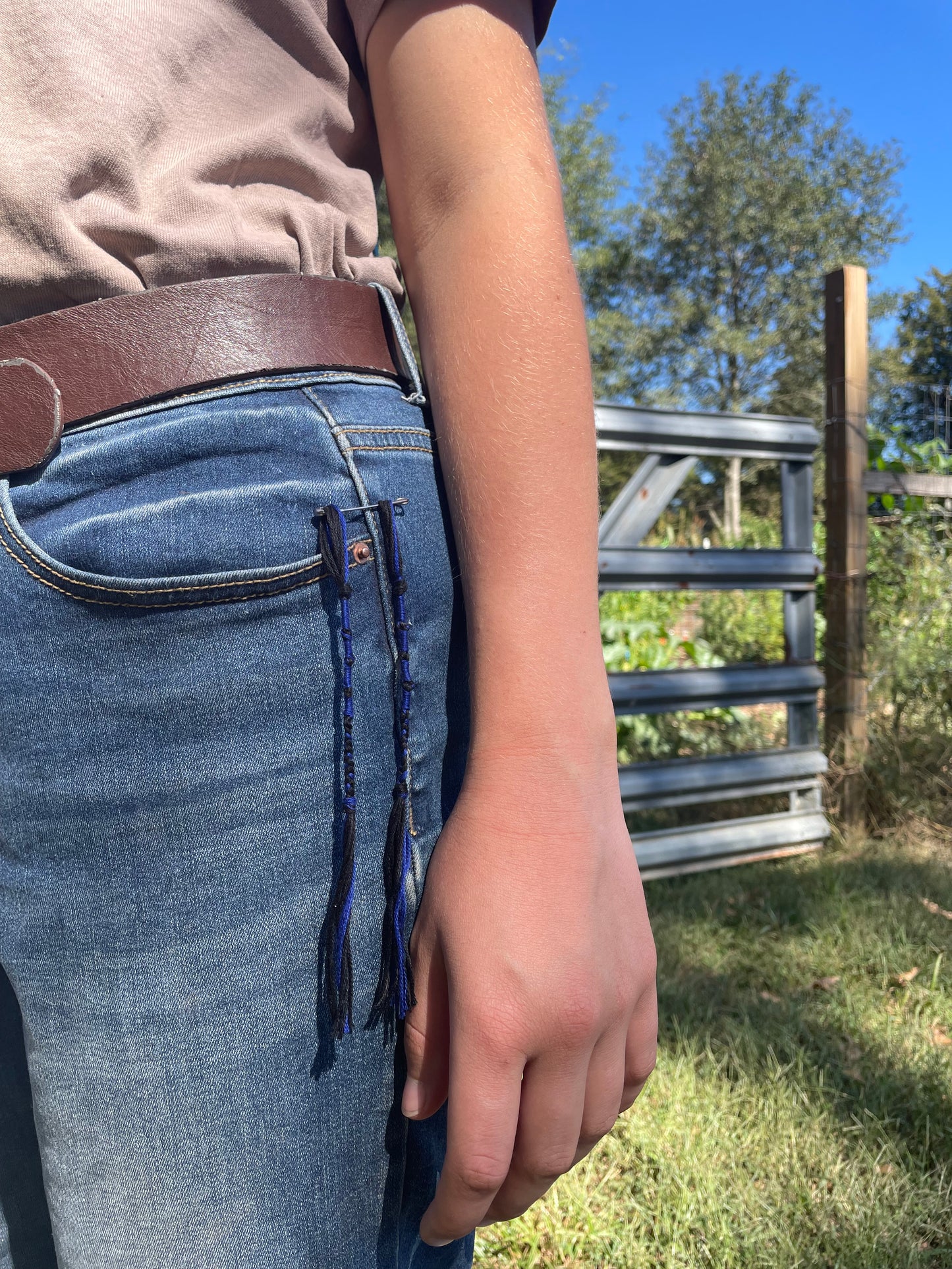 Blue & Black Tzit-zit (Tassel or Fringe) – Set of 4 – Hand-Made 100% Cotton