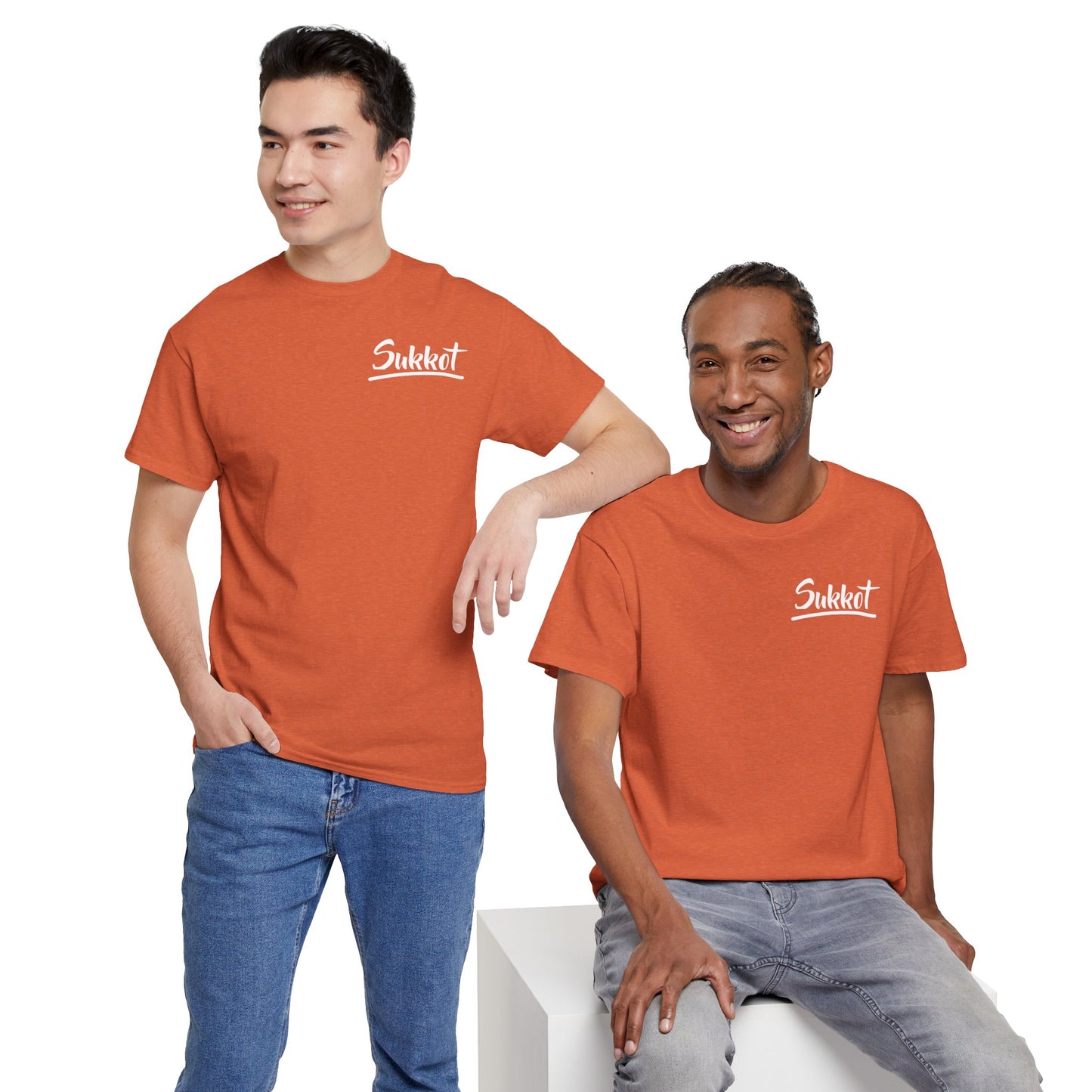 Sukkot (White Font) - Unisex Heavy Cotton Tee