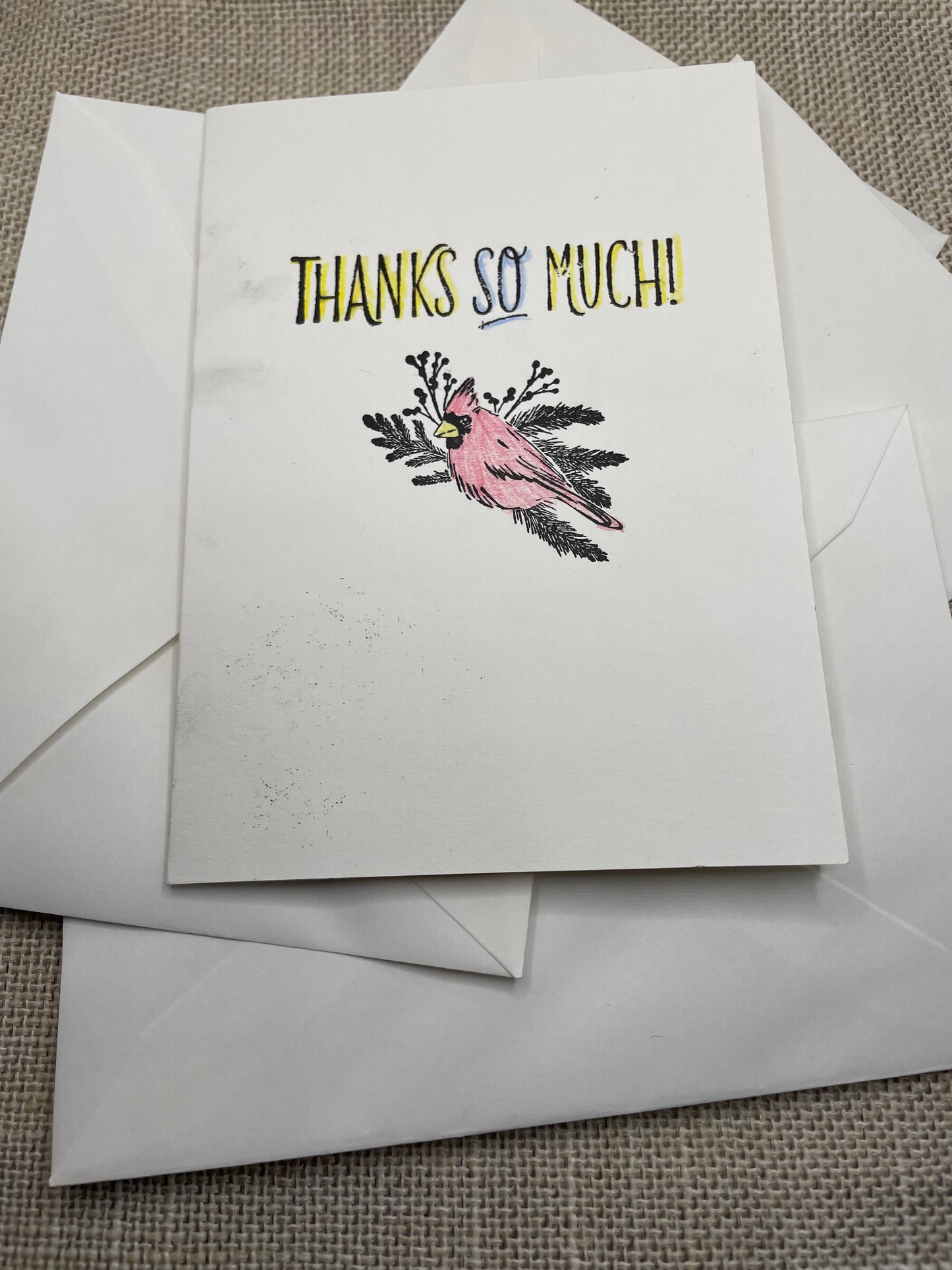 Handcrafted Blank Thank You Cards (Set of 5)