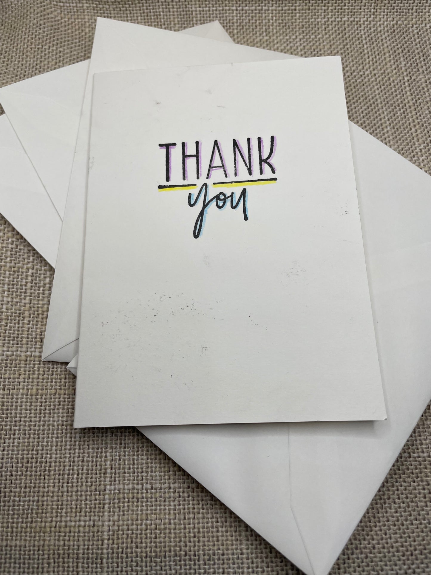 Handcrafted Blank Thank You Cards (Set of 5)