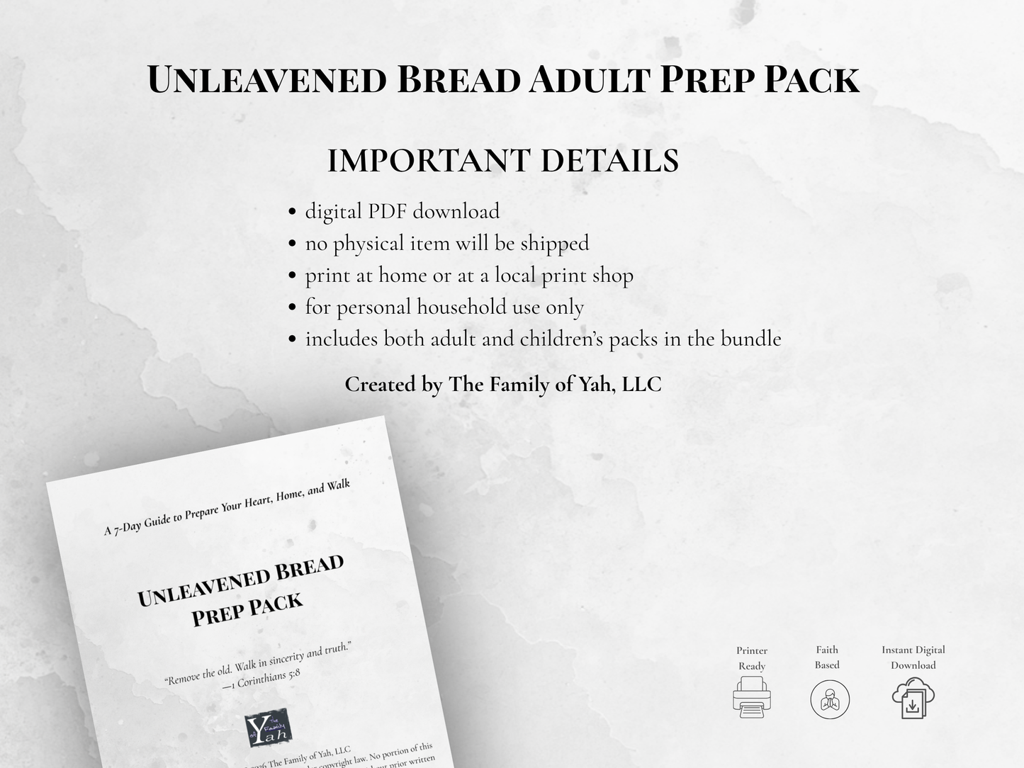 Unleavened Bread Prep Pack | 7-Day Devotional & Heart Preparation Guide (Printable PDF)
