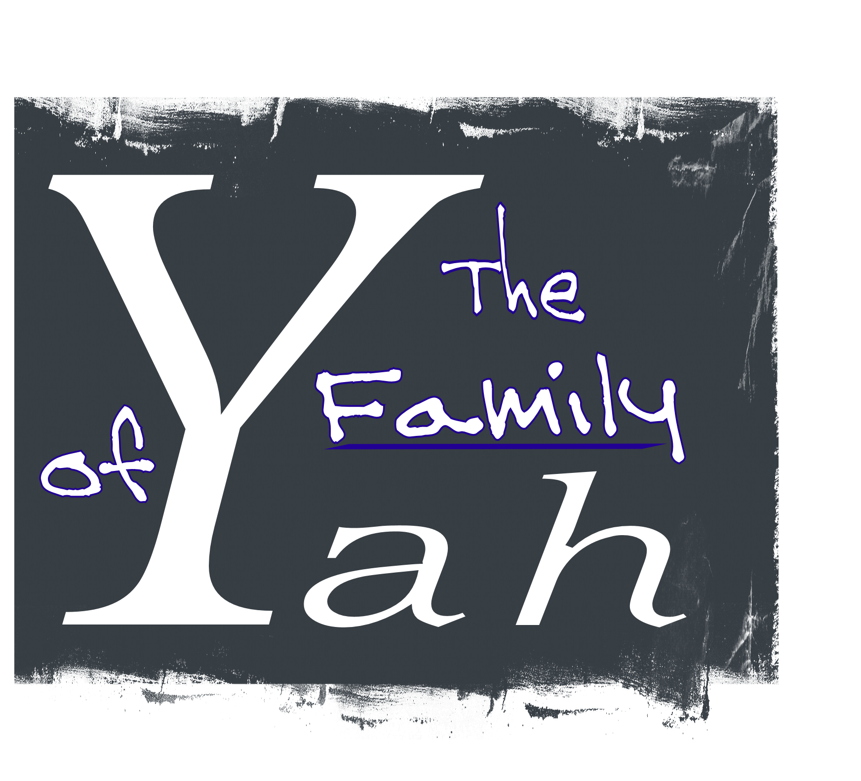 The Family of Yah Logo with white and dark grey blue