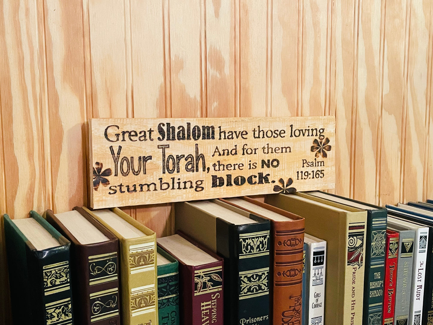 Psalm 119:165 "Great Shalom..." Wood Burned Scripture