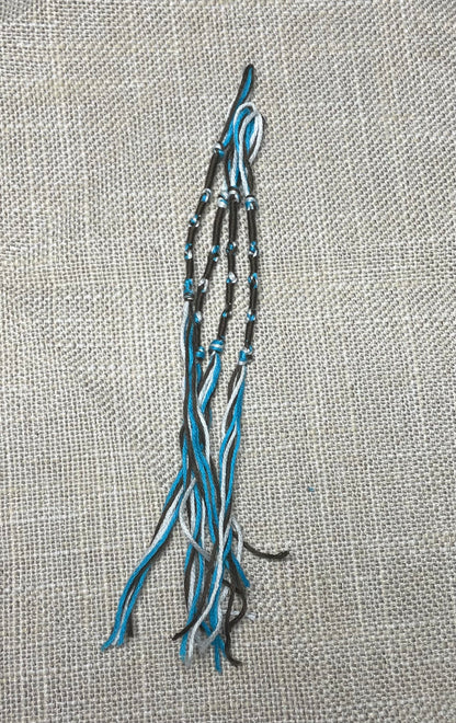Handmade cotton tzitzit tassels – brown and blue by The Family of Yah