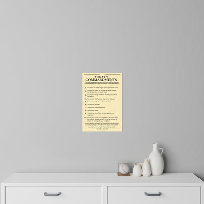 Ten Commandments using  the Name of Yahuah, your Elohim - Wall Decal - 12" x 18" (Natural Background Color)