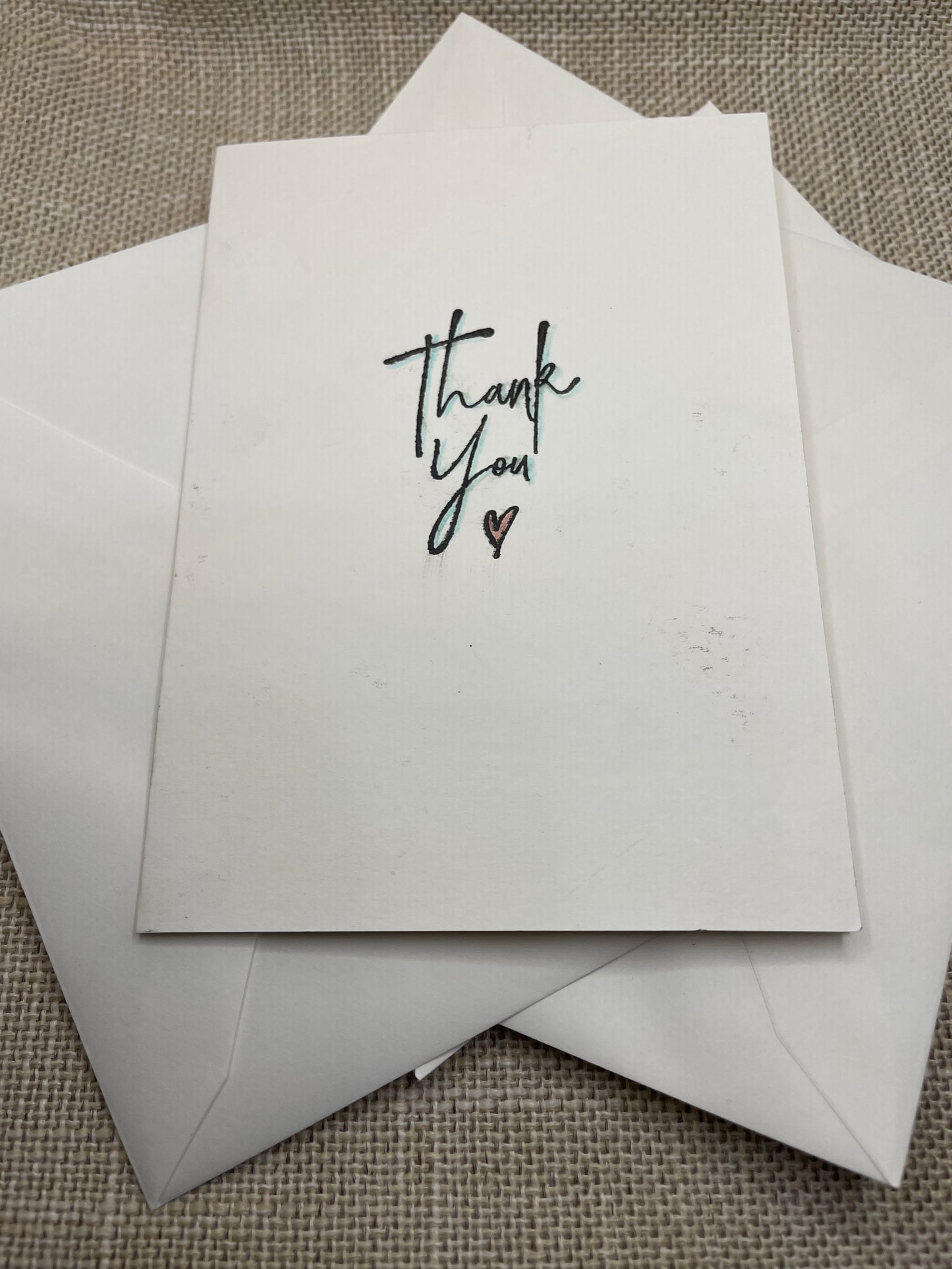 Handcrafted Blank Thank You Cards (Set of 5)