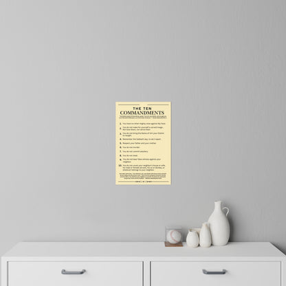 Ten Commandments using  the Name of יהוה your Elohim - Wall Decal - 12" x 18" (Natural Background Color)