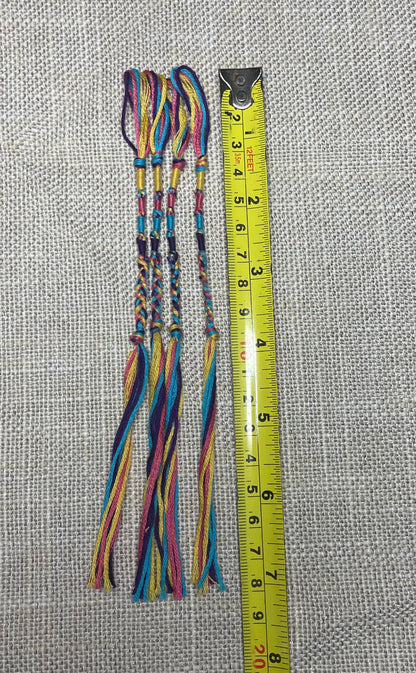 Set of four multi-color tzit-zit tassels with Ruler 7" length by the Family of Yah
