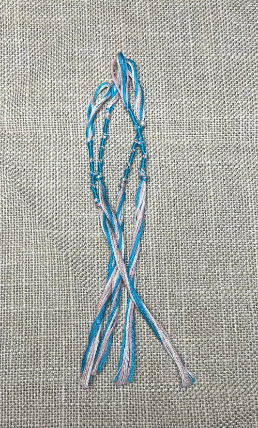 Brown & Blue Tzit-zit (Tassel or Fringe) – Set of 4 – Hand-Made 100% Cotton