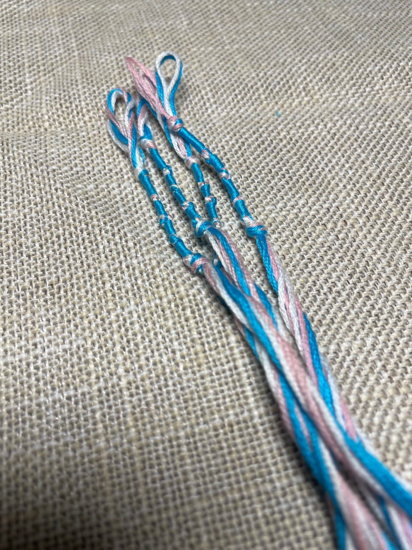 Blue & Pink Tzit-zit (Tassel or Fringe) – Set of 4 – Hand-Made 100% Cotton