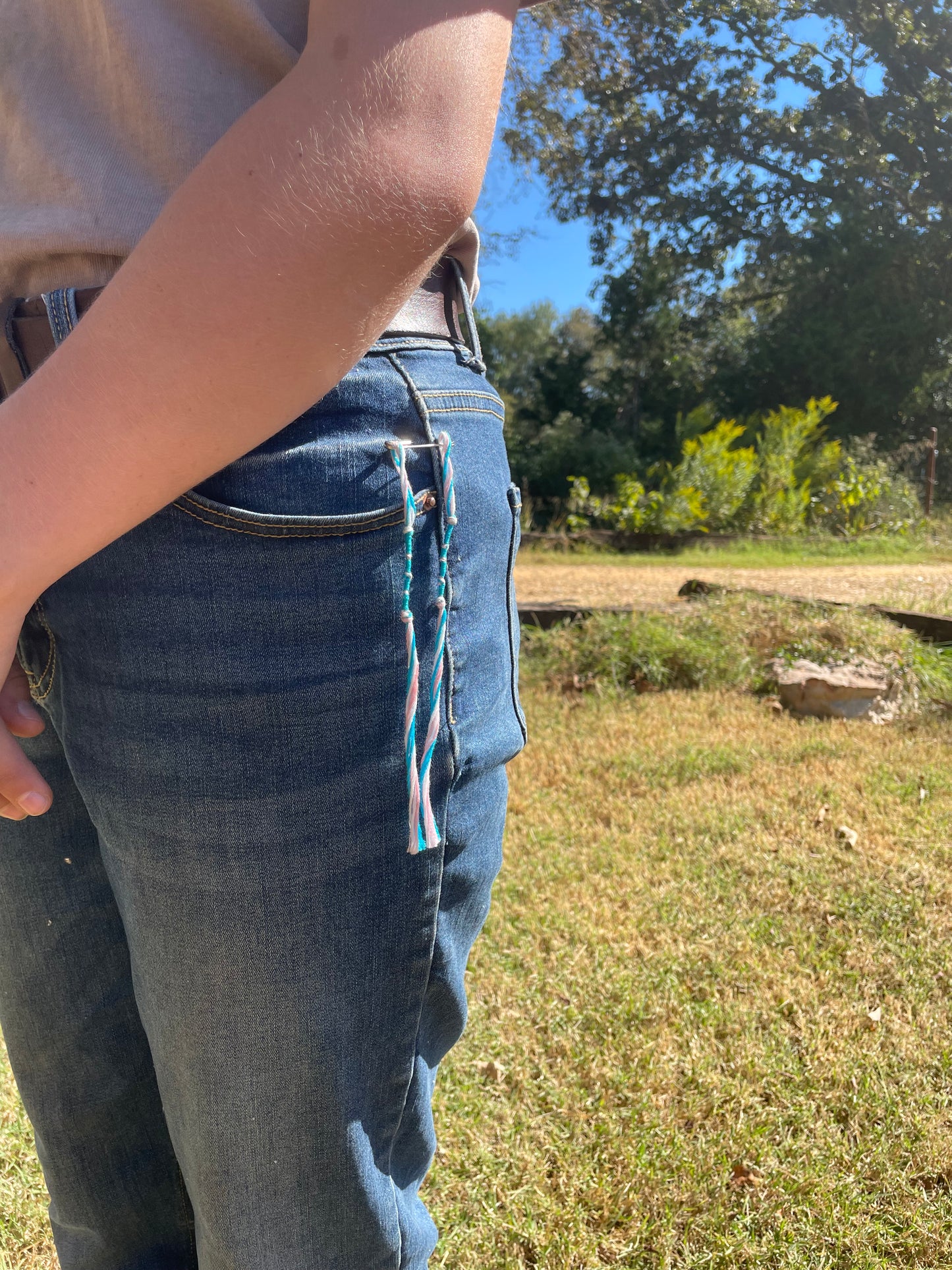 Blue & Pink Tzit-zit (Tassel or Fringe) – Set of 4 – Hand-Made 100% Cotton