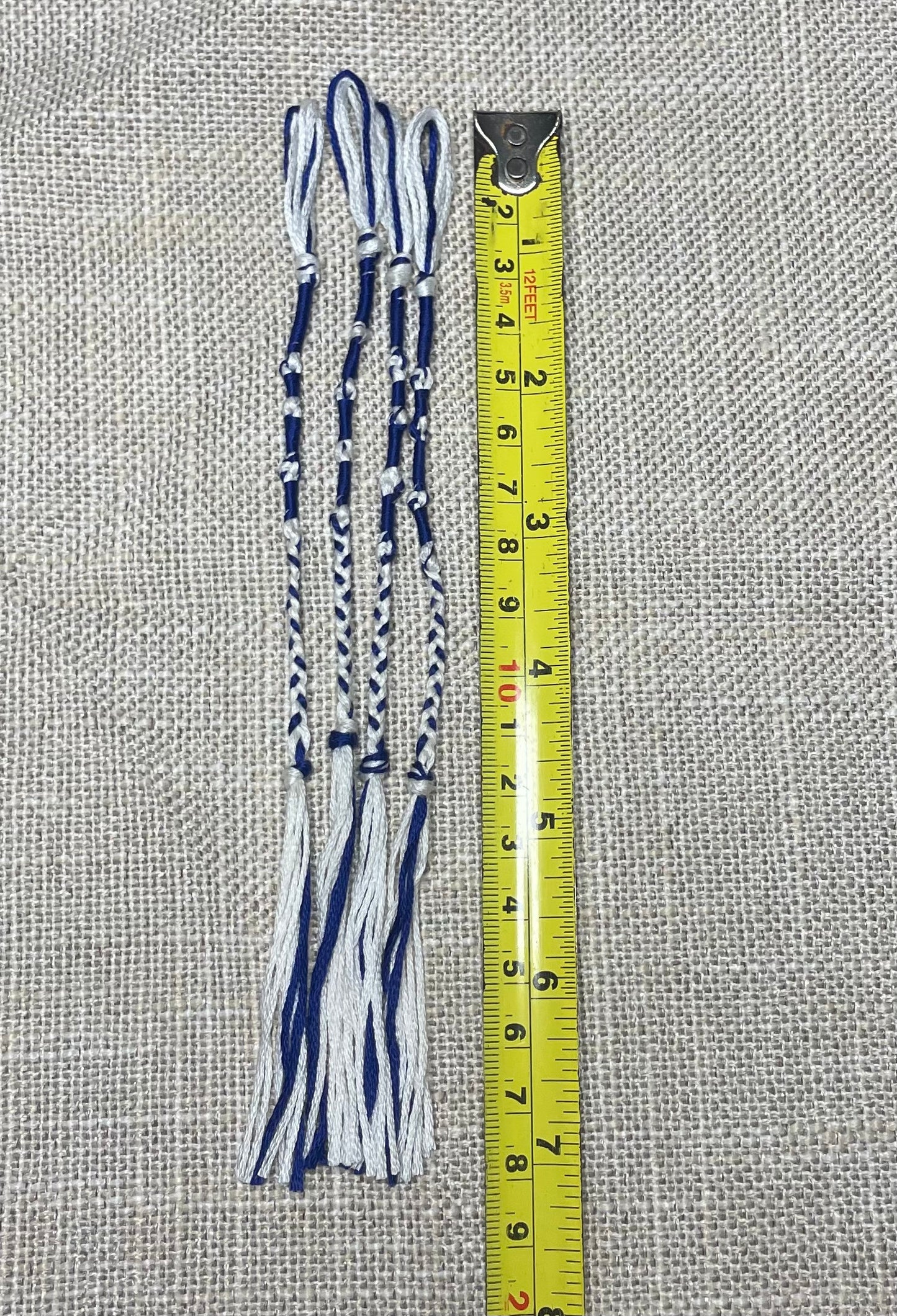 Blue & White Tzit-zit Tassels – Set of 4 – Handmade Cotton Fringe
