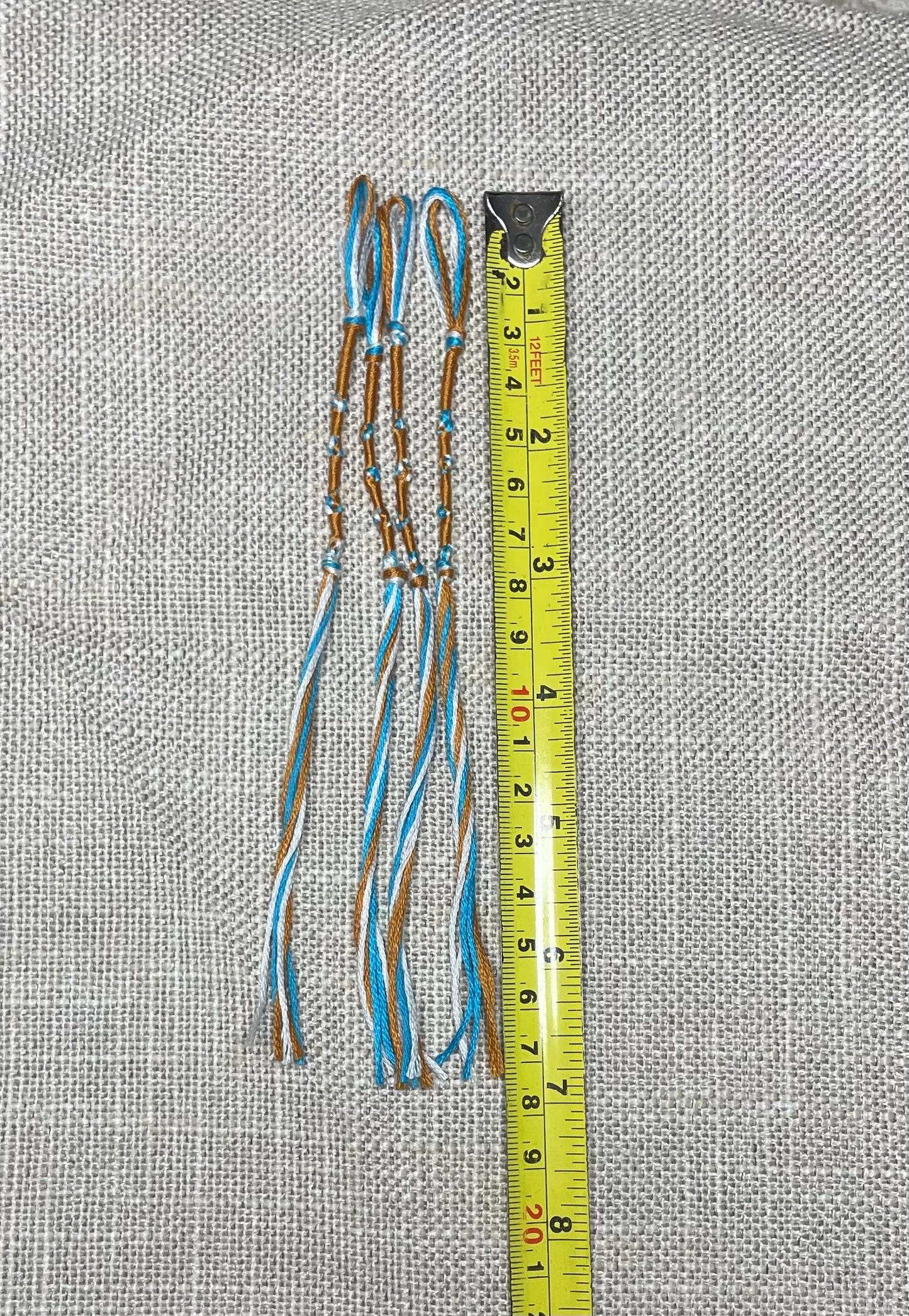Brown & Blue Tzit-zit (Tassel or Fringe) – Set of 4 – Hand-Made 100% Cotton