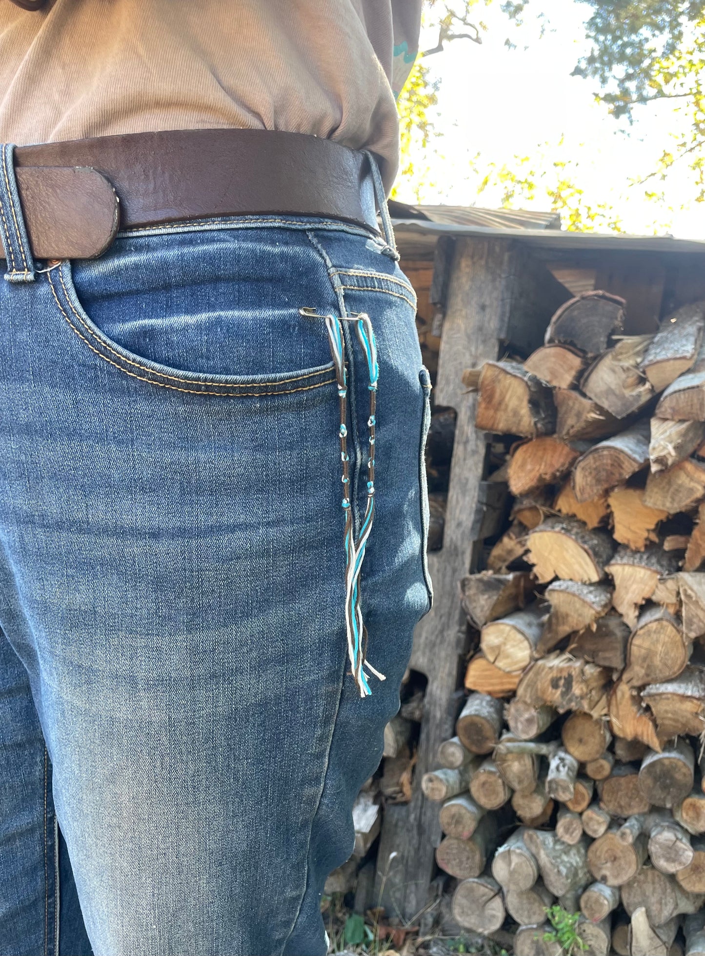 Brown & Blue Tzit-zit (Tassel or Fringe) – Set of 4 – Hand-Made 100% Cotton