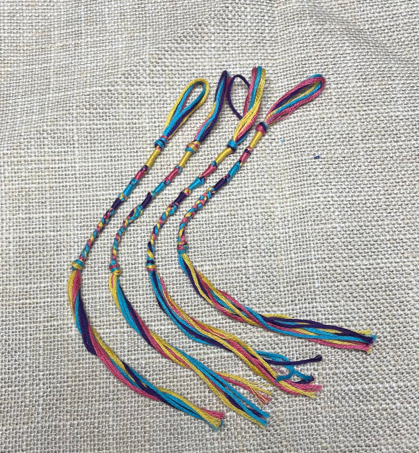 Multi-Color Tzit-zit (Tassel or Fringe) – Set of 4 – Hand-Made 100% Cotton