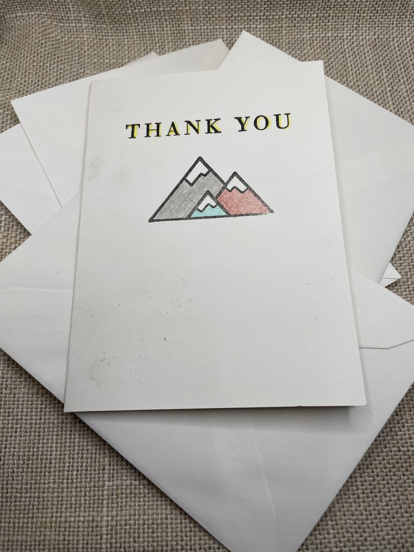 Handcrafted Blank Thank You Cards (Set of 5)