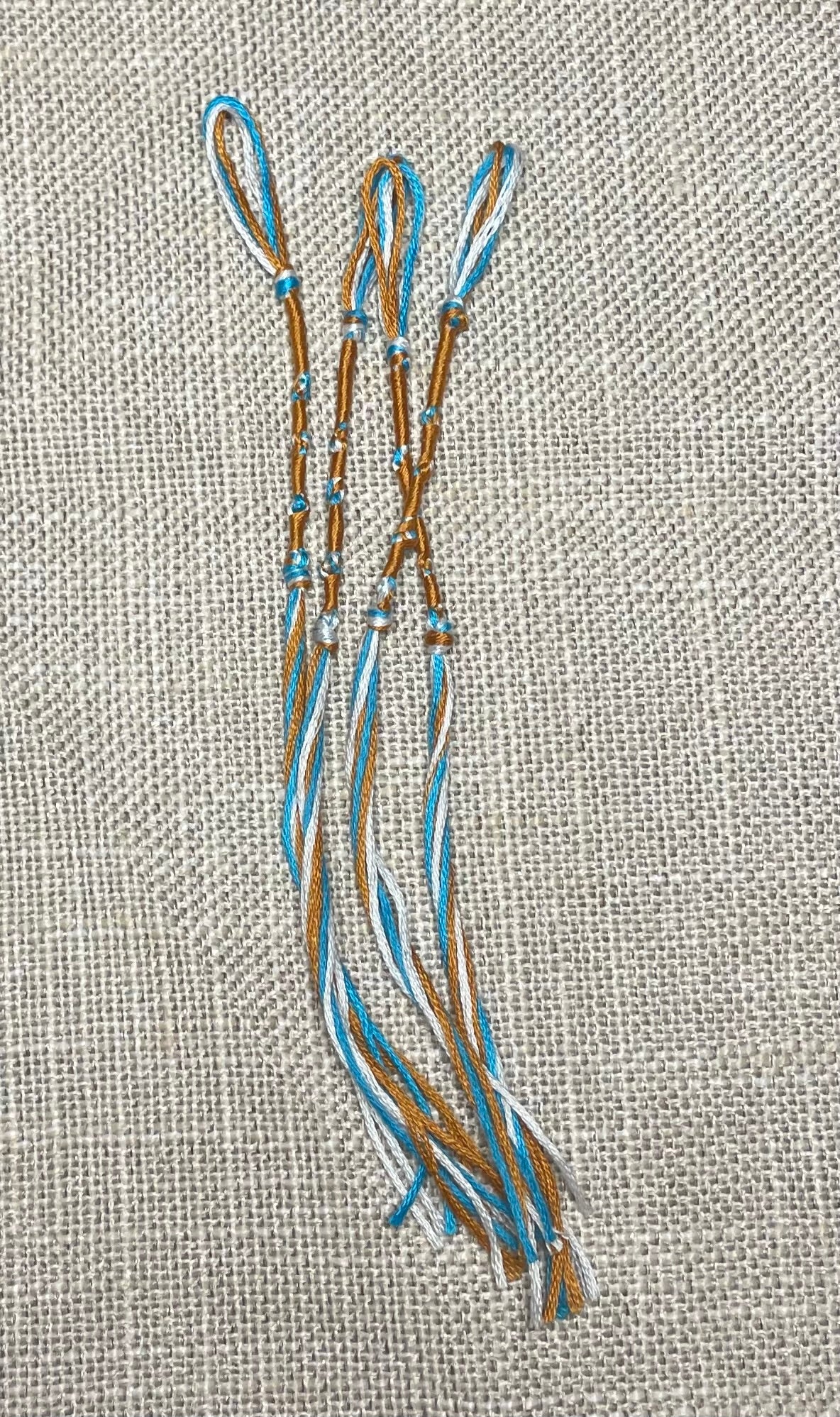 Brown & Blue Tzit-zit (Tassel or Fringe) – Set of 4 – Hand-Made 100% Cotton