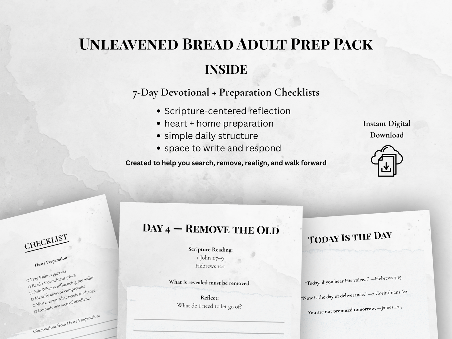Unleavened Bread Prep Pack | 7-Day Devotional & Heart Preparation Guide (Printable PDF)