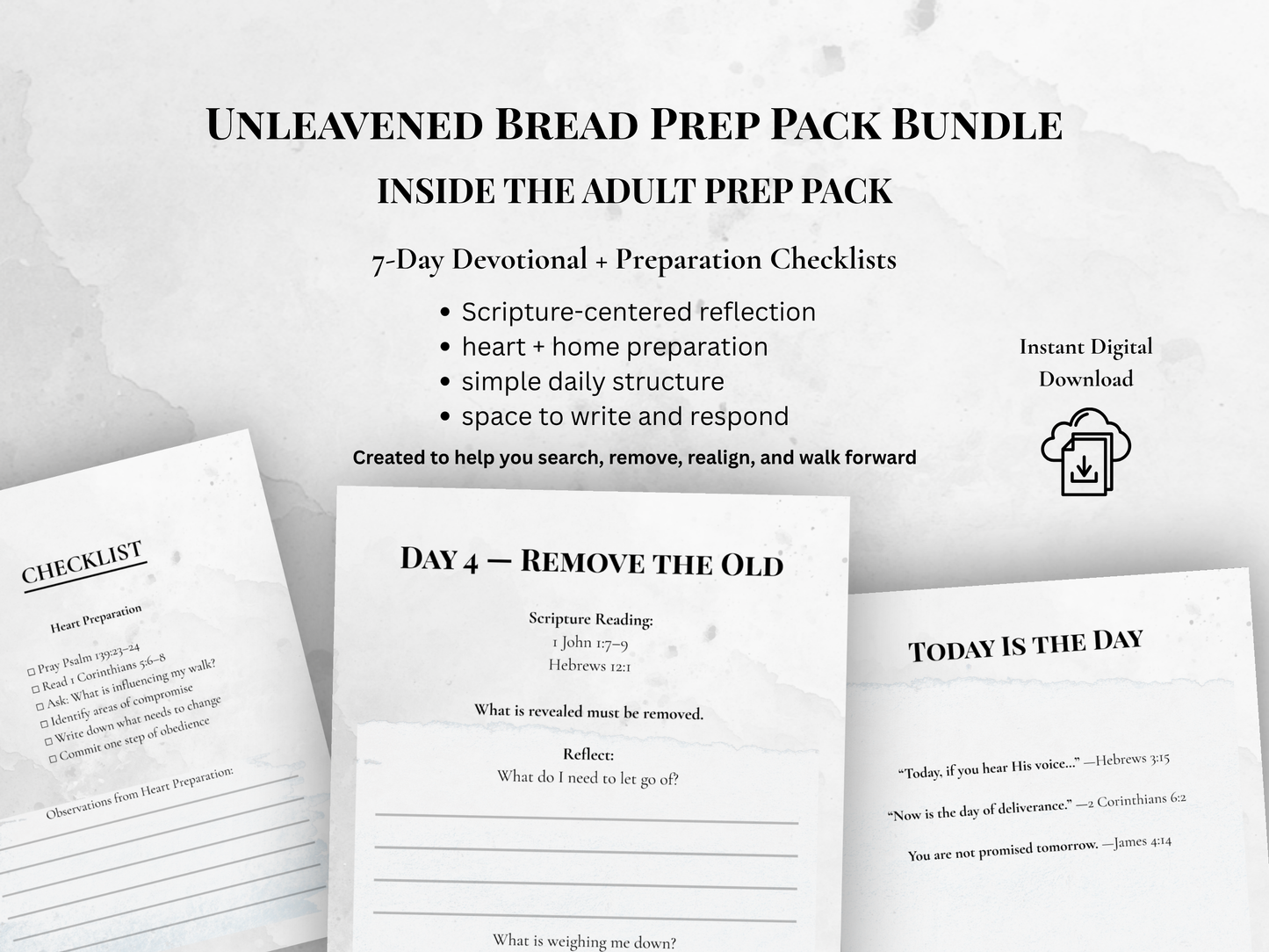 Unleavened Bread Prep Pack Bundle | Adult Devotional + Children’s Activity Pack (Printable PDF)