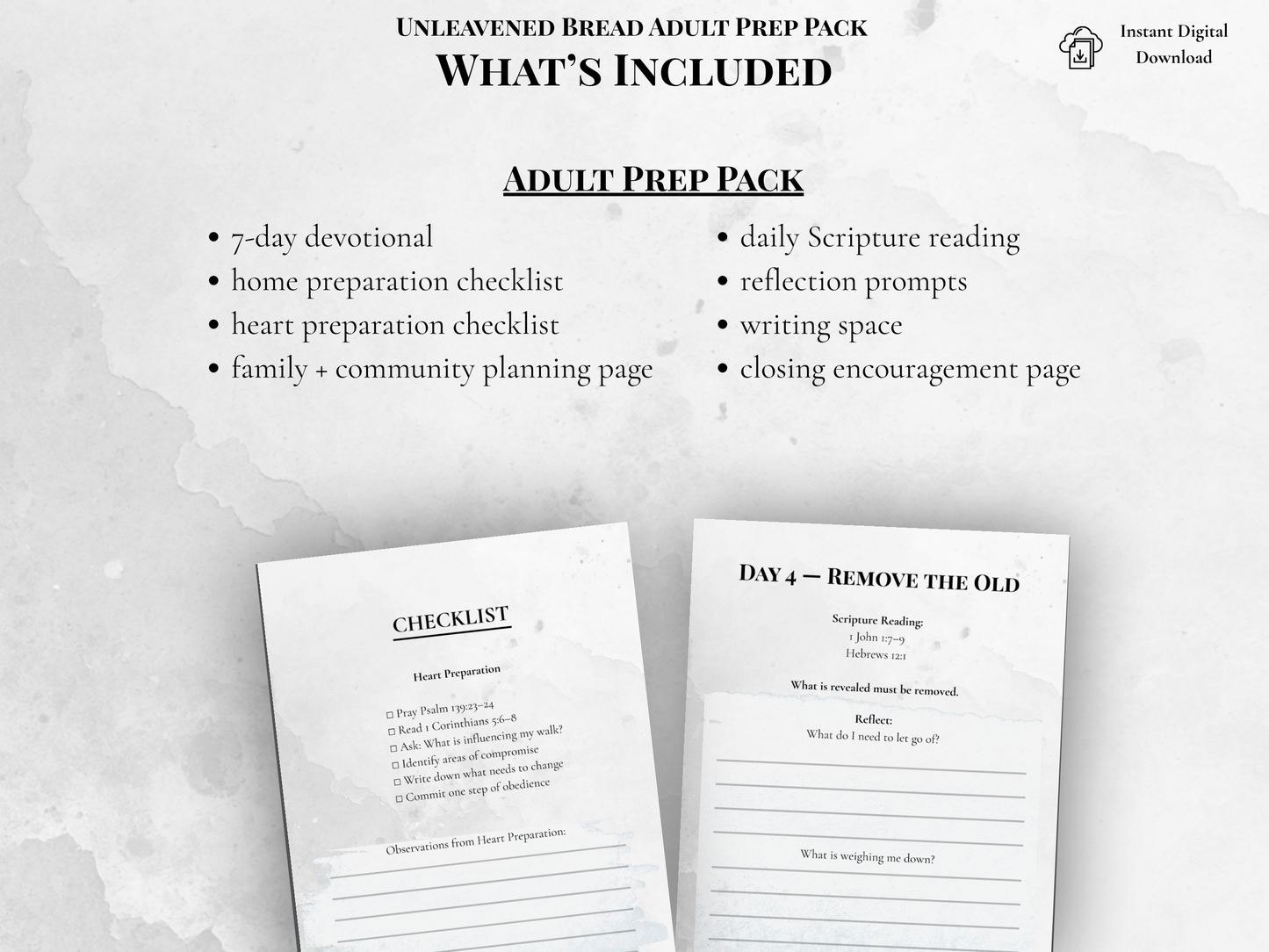 Unleavened Bread Prep Pack | 7-Day Devotional & Heart Preparation Guide (Printable PDF)