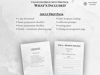 Unleavened Bread Prep Pack | 7-Day Devotional & Heart Preparation Guide (Printable PDF)